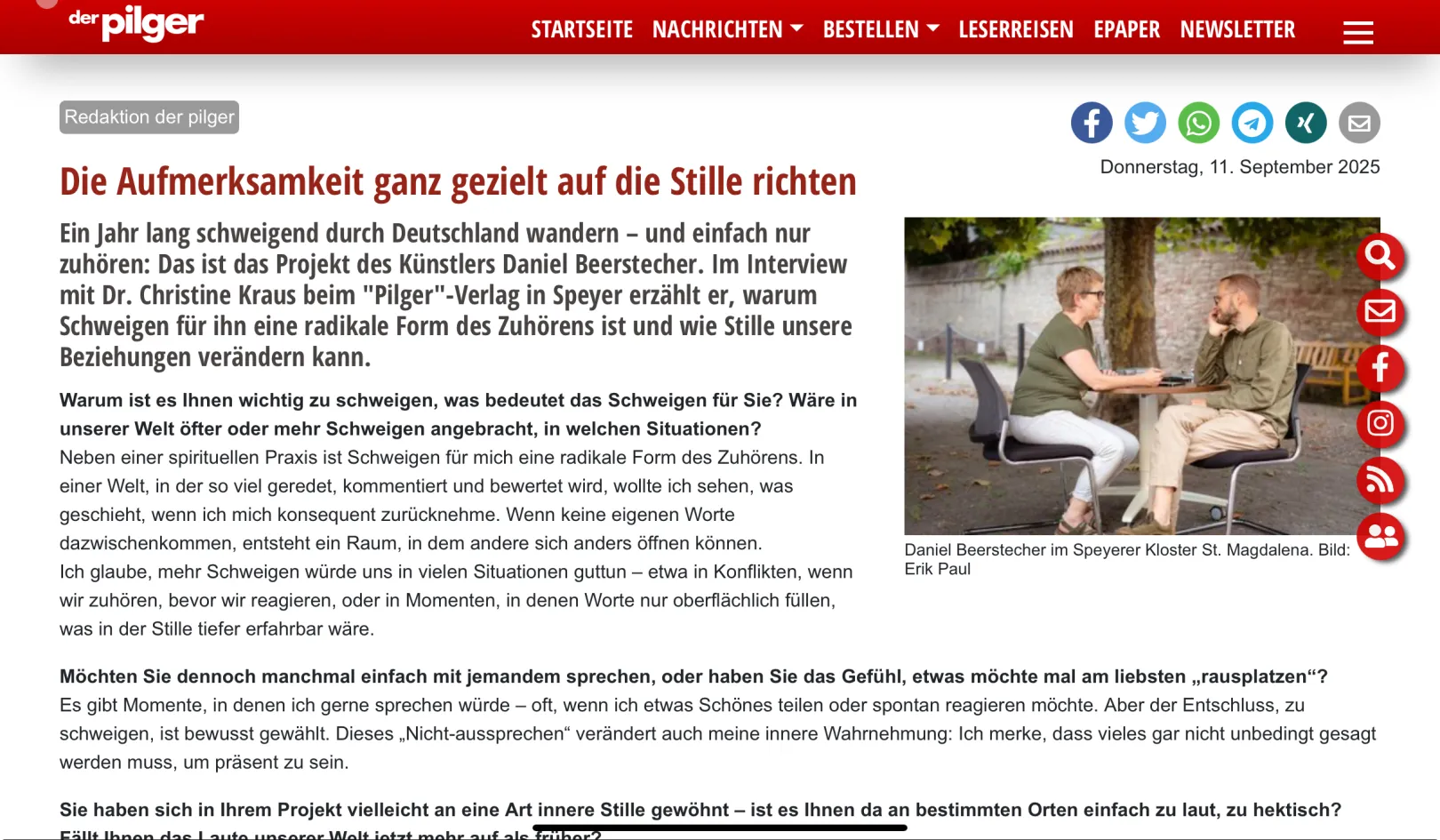 Ich höre zu – ein Jahr im Schweigen